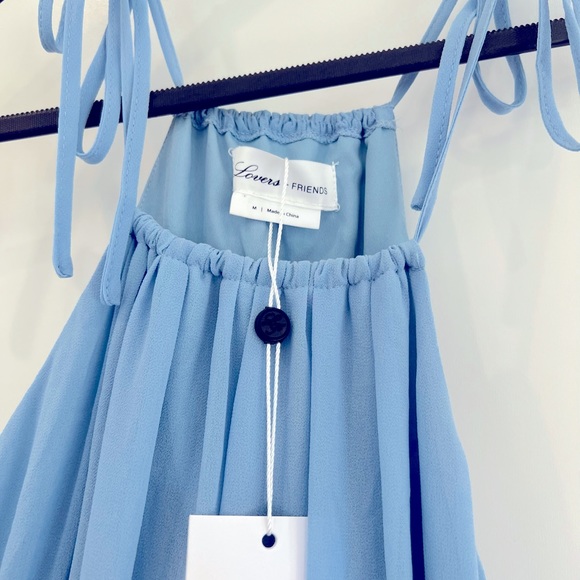 NWT $298 LOVERS + FRIENDS Womens M Powder Blue Lucy Maxi Dress Sleeveless Stars. - Picture 4 of 12
